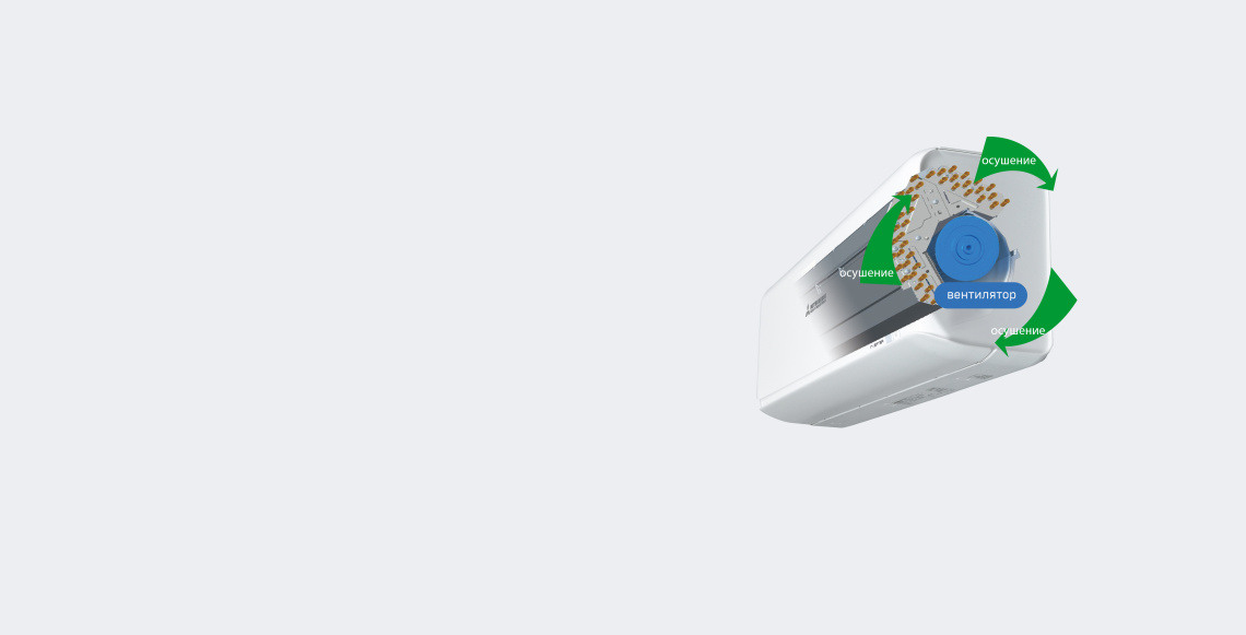 Режим самоочистки инверторной сплит-системы Митсубиси хеви SRK-ZSPR-S Standard